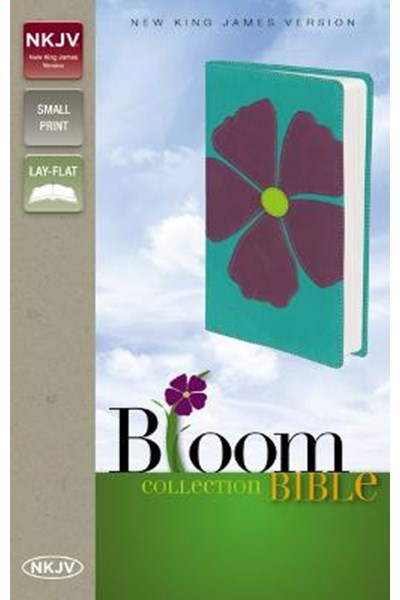 NKJV, Bloom Collection Bible, Compact, Leathersoft, Purple/Turquoise, Red Letter Edition