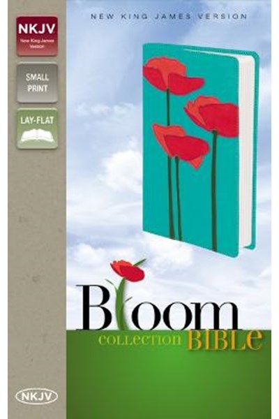 NKJV, Bloom Collection Bible, Compact, Leathersoft, Red/Turquoise, Red Letter Edition