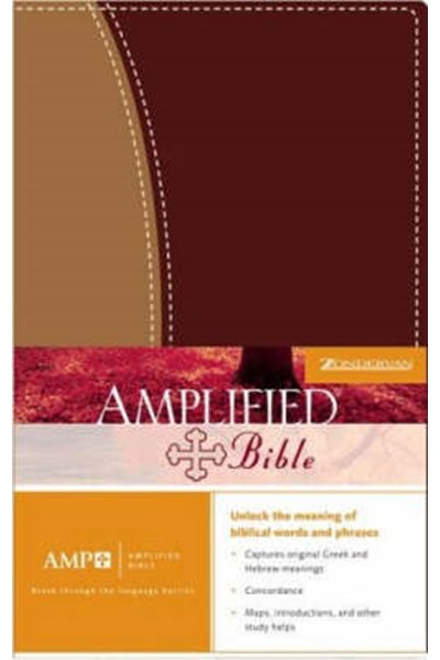 Bible Amplified Duo-tone Burgundy/tan