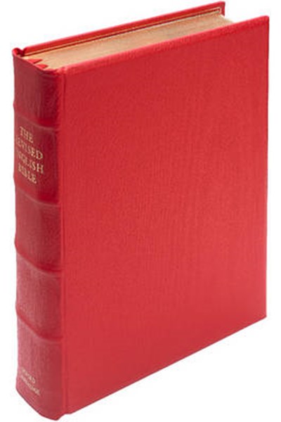 REB Lectern Bible, Red Imitation Leather Over Boards RE932:TBA
