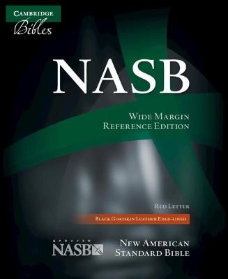 NASB Wide Margin Reference Bible, Black Edge-lined Goatskin Leather, Red Letter Text NS746:XRME