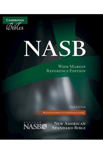NASB Wide Margin Reference Bible, Black Edge-lined Goatskin Leather, Red Letter Text NS746:XRME