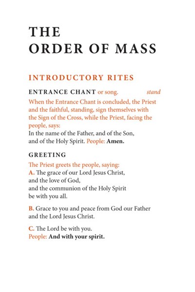 Order of Mass Hymnal Insert