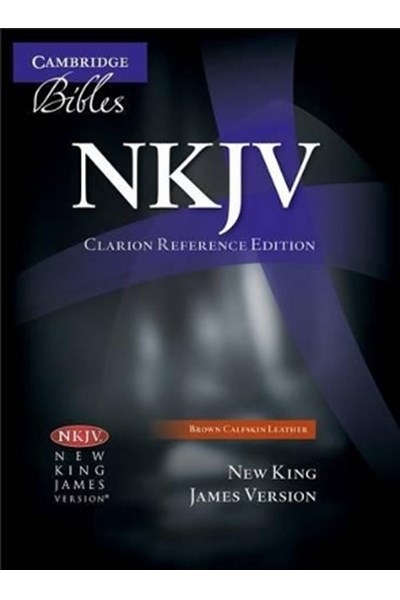 NKJV Clarion Reference Bible NK485:X Brown Calfskin Leather