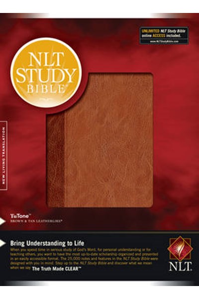 NLT STUDY BIBLE TU TONE BROWN TAN