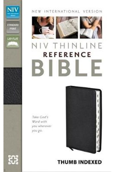 NIV Thinline Reference Bible Indexed, Black Bonded Leather