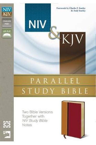 NIV/KJV Parallel Study Bible Amber/Rich Red Duo Tone